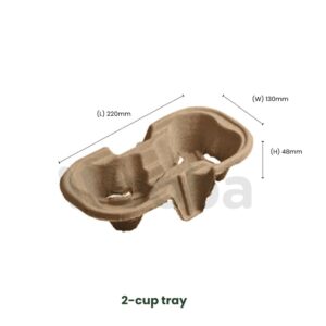 2 paper pulp cup tray