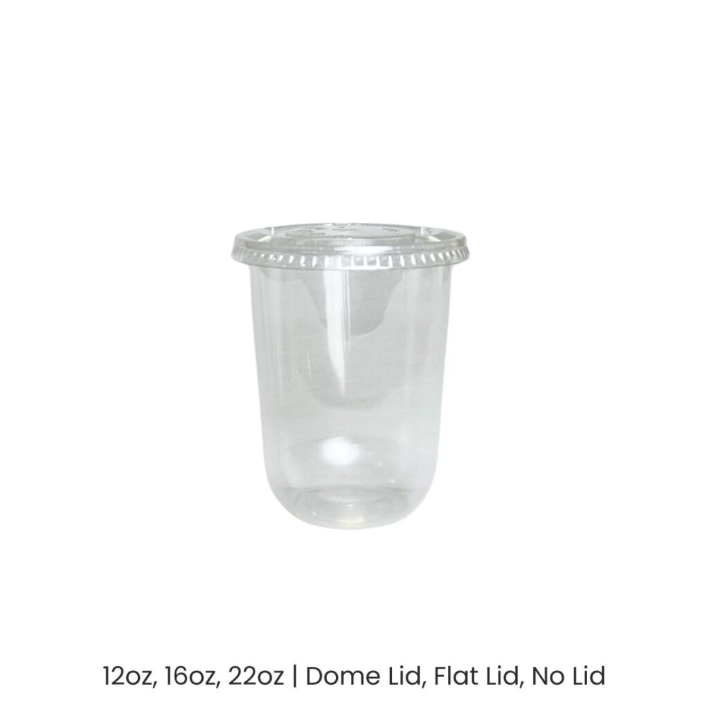 PP U Shape Cup with Flat Lid 1