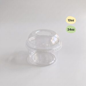 Crystal clear 12oz 24oz transparent plastic yogurt bowl supplier Selangor