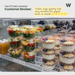 Clear PET deli container with high dome lid for fruit salad acai bowl supplier KL