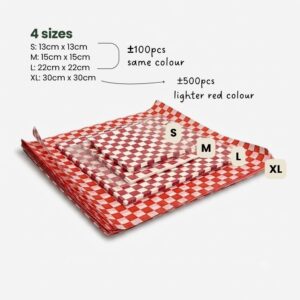 Red checkered deli food wrapper