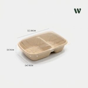 Sugarcane 2 Compartment Container