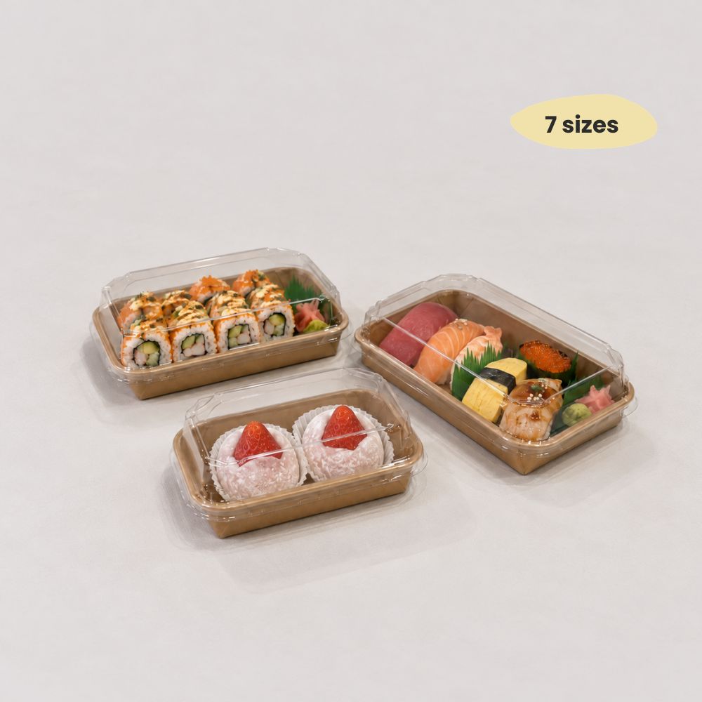kraft paper food tray with pet lid supplier kuala lumpur