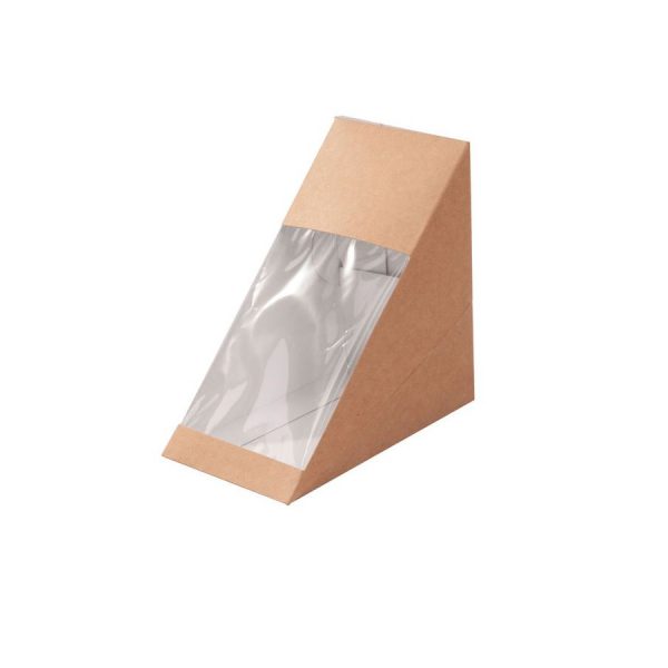 Paper Sandwich Box w Window - Kraft